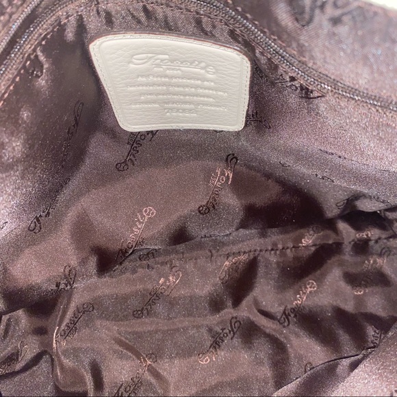 Vintage Fossil Genuine Leather Handcrafted Women's Handbag Purse 75082 - Beige - Picture 6 of 11